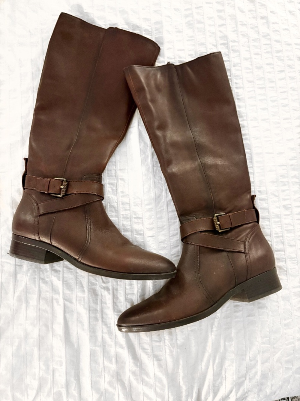 Leather Knee-High Riding Boots